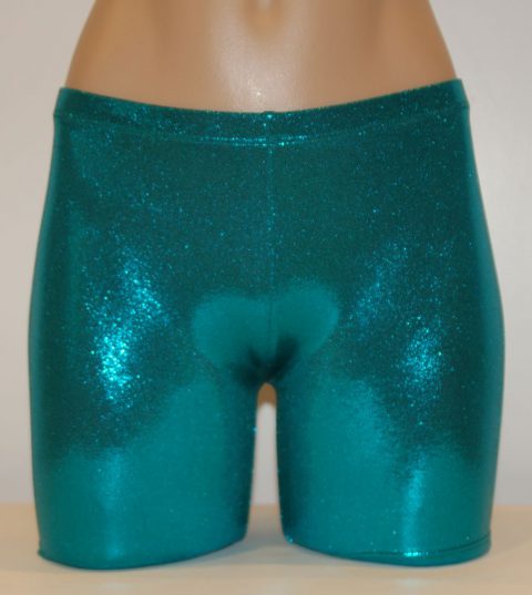 Teal Metallic - WOMEN'S/GIRLS-Spandex Compression Shorts - Bskinz