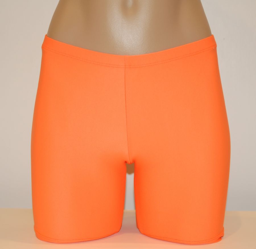 Womens ORANGE HIGH WAISTED SPANDEX SHORTS (LG only)